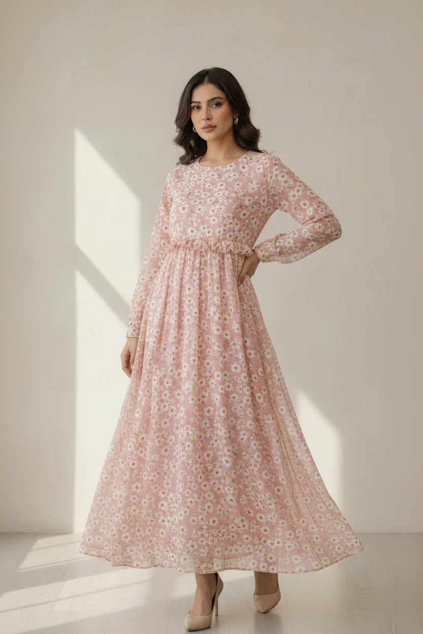 the "ethereal earth" abstract chiffon maxi dress the "ethereal earth" abstract chiffon maxi dress