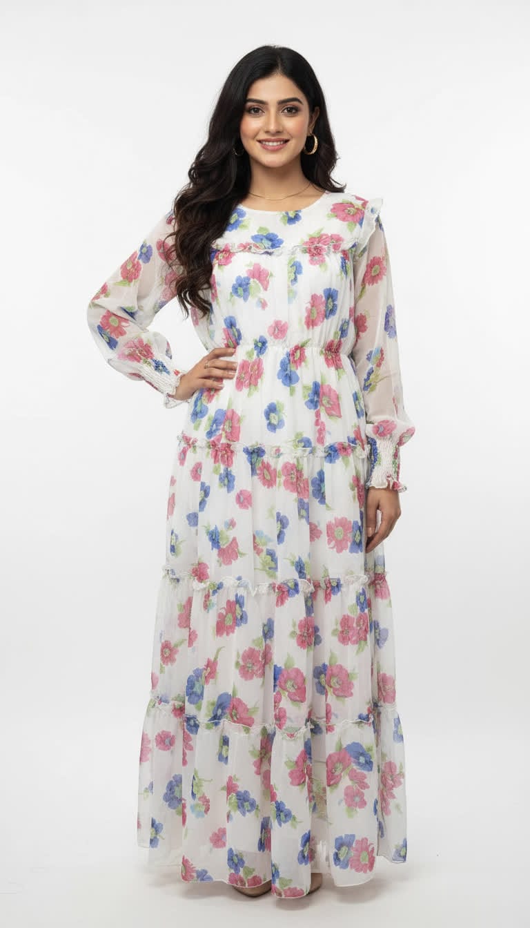 the "ethereal earth" abstract chiffon maxi dress the "ethereal earth" abstract chiffon maxi dress