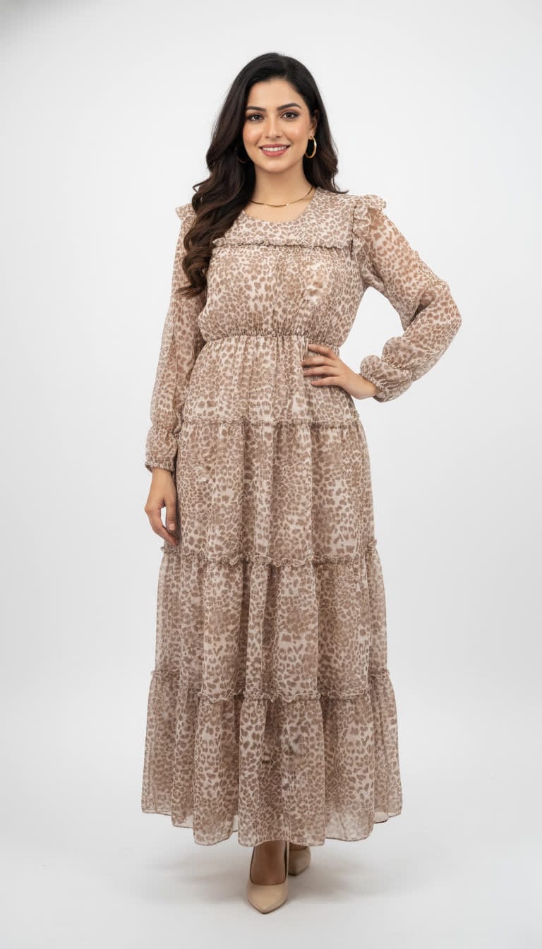 the "ethereal earth" abstract chiffon maxi dress the "ethereal earth" abstract chiffon maxi dress