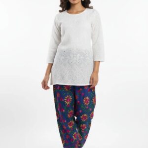 embroidered indian patiala shalwar – premium cotton fabric | length 40", waist 42