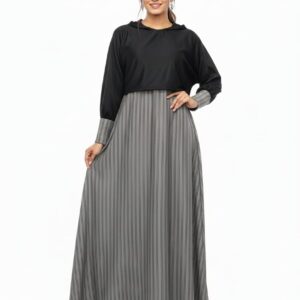 essential modesty zipper maxi dress with pockets and hoodie