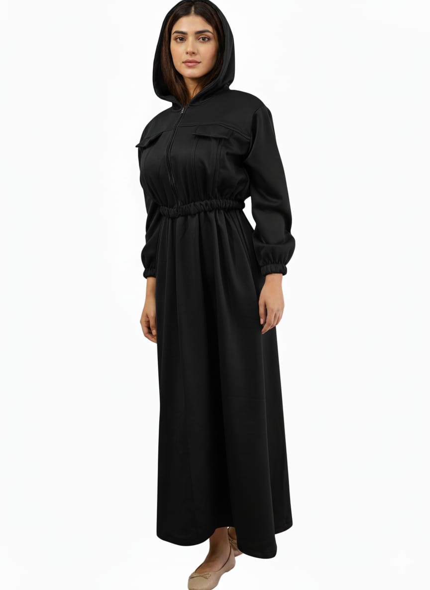 essential modesty zipper maxi dress with pockets and hoodie essential modesty zipper maxi dress with pockets and hoodie