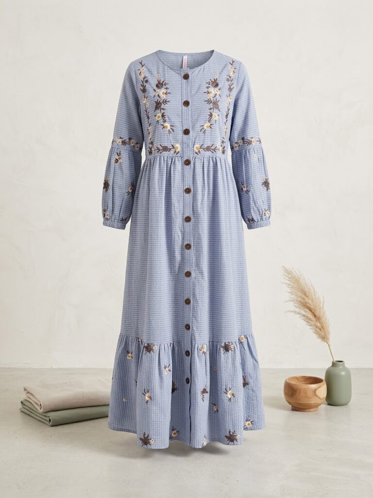Long embroidered maxi