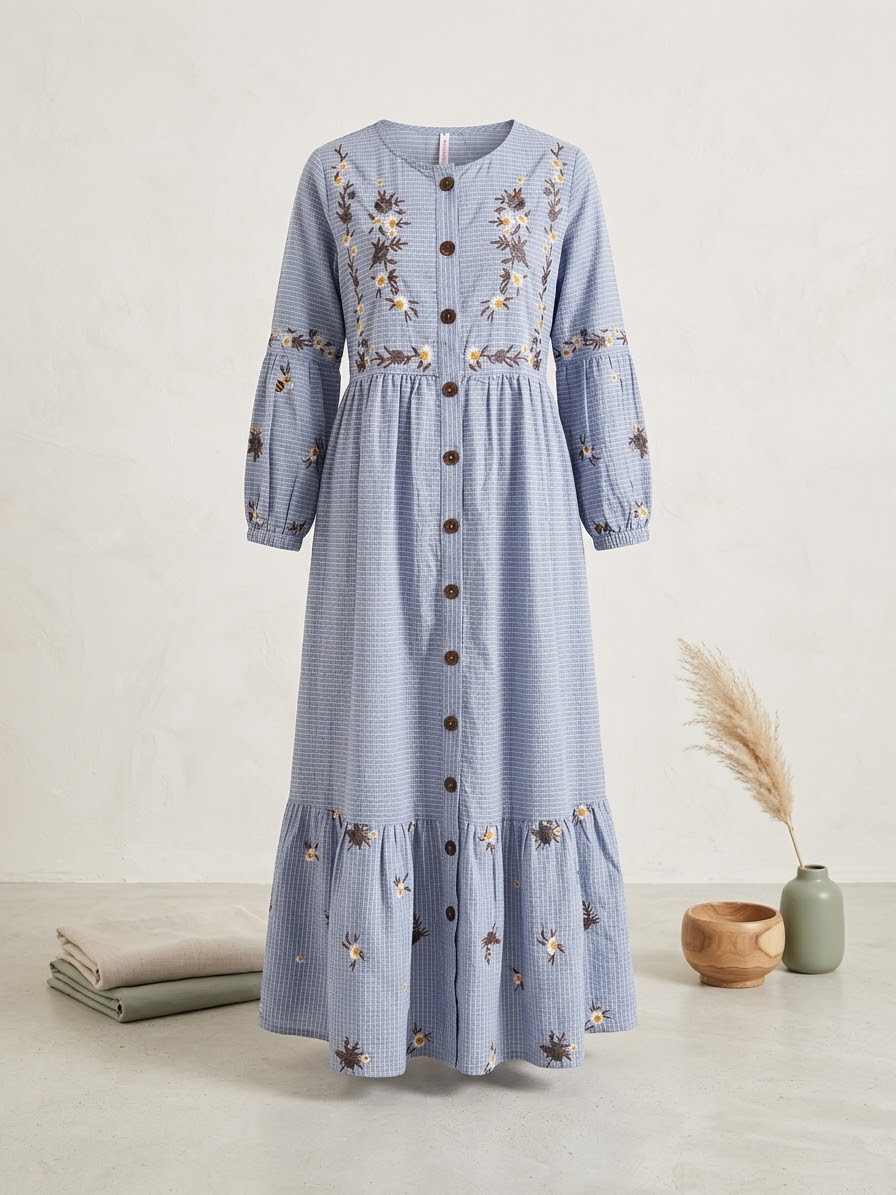 Long embroidered maxi