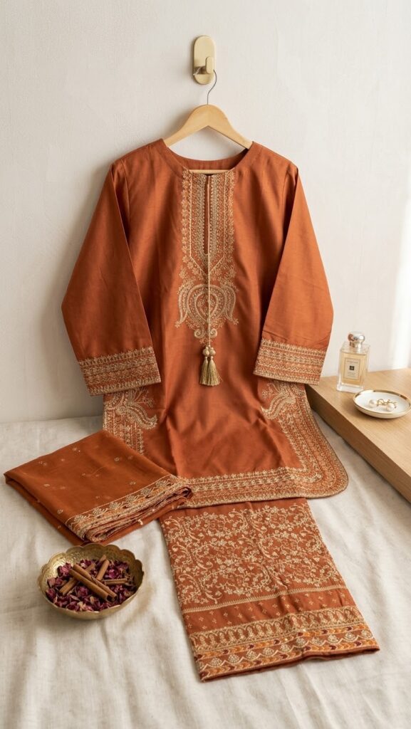 FANCY 3P EMBROIDERED DRESS