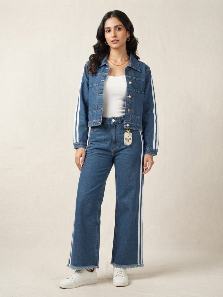 Denim Co. Side-Stripe Denim Co-ord Set