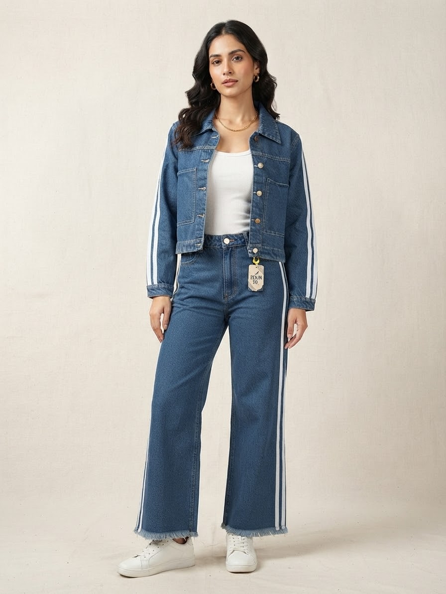 Denim Co. Side-Stripe Denim Co-ord Set