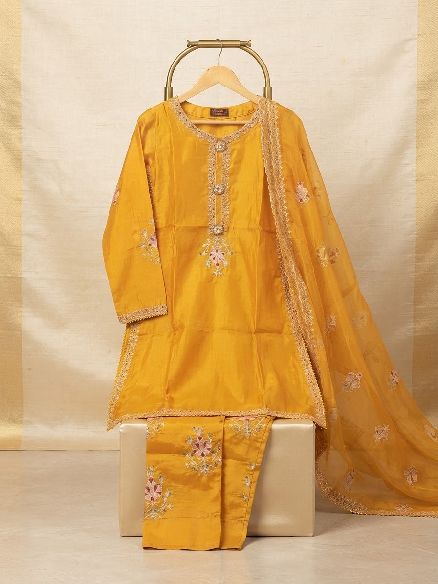SILK EMBROIDERED DRESS