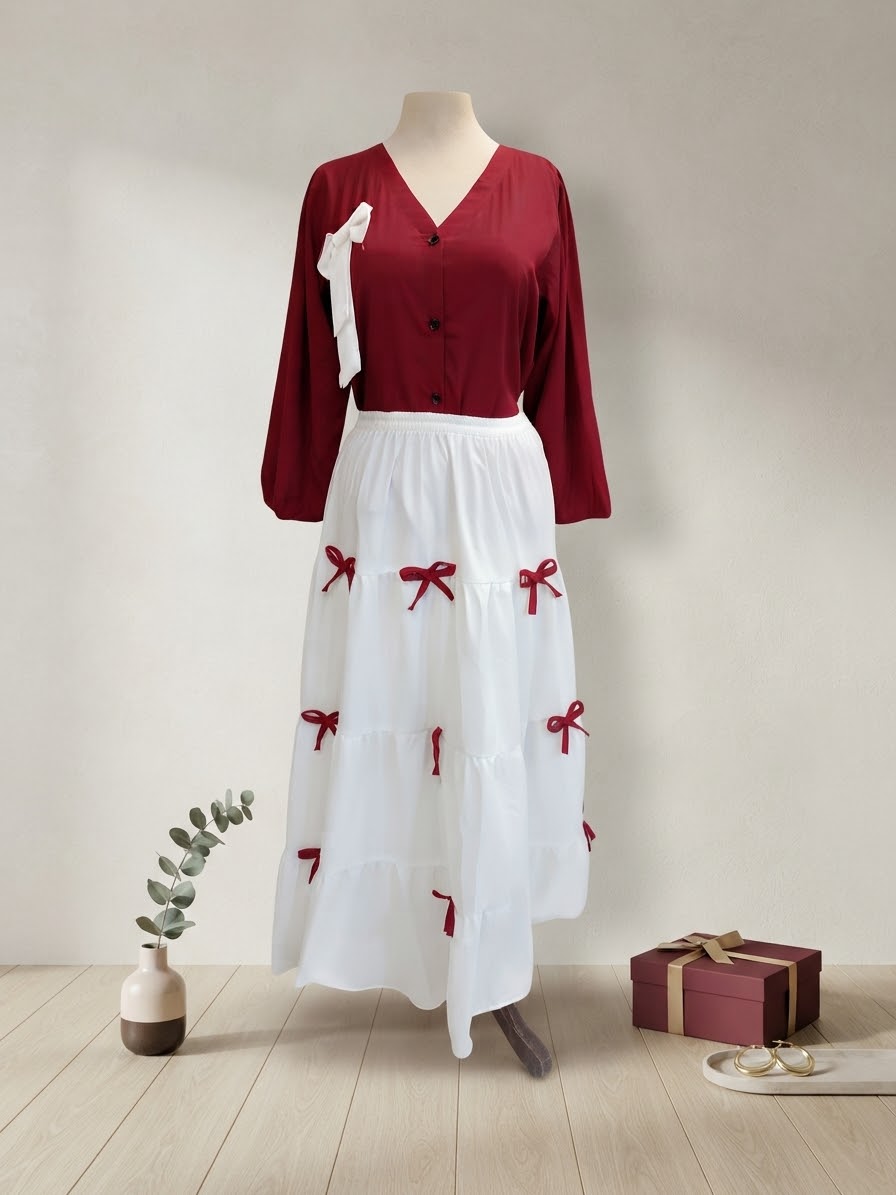 The Scarlett & Snow Bow-Detailed Co-ord Set