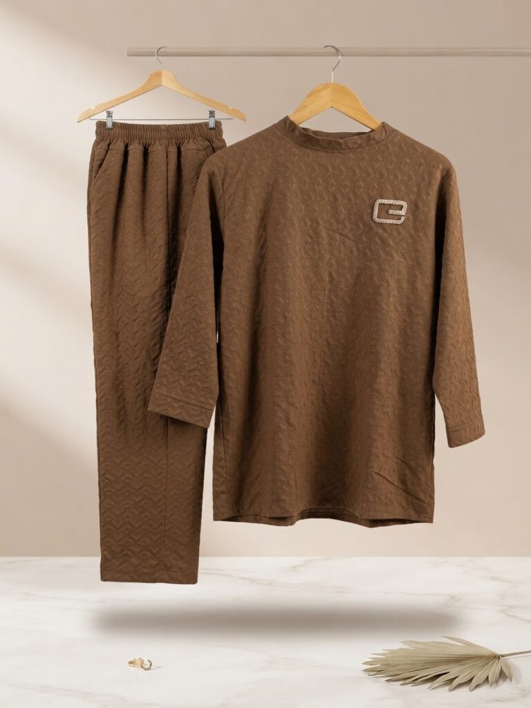 Luxury Textured Brown Co-Ord Set