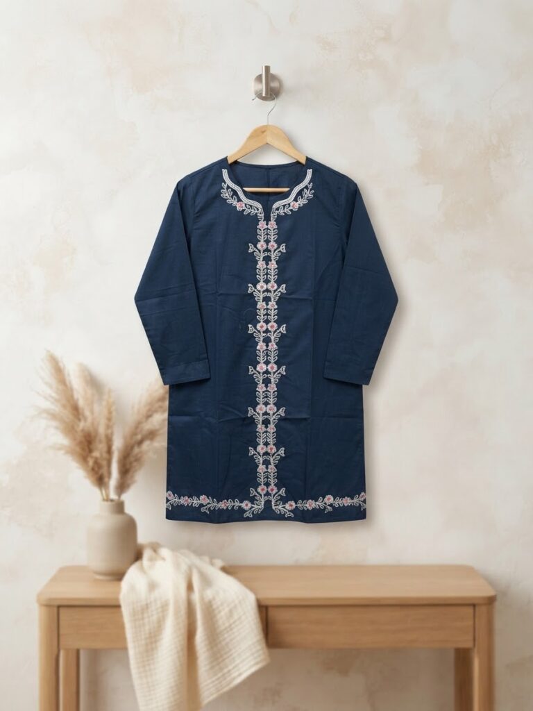 Azure Garden Embroidered Lawn Kurta